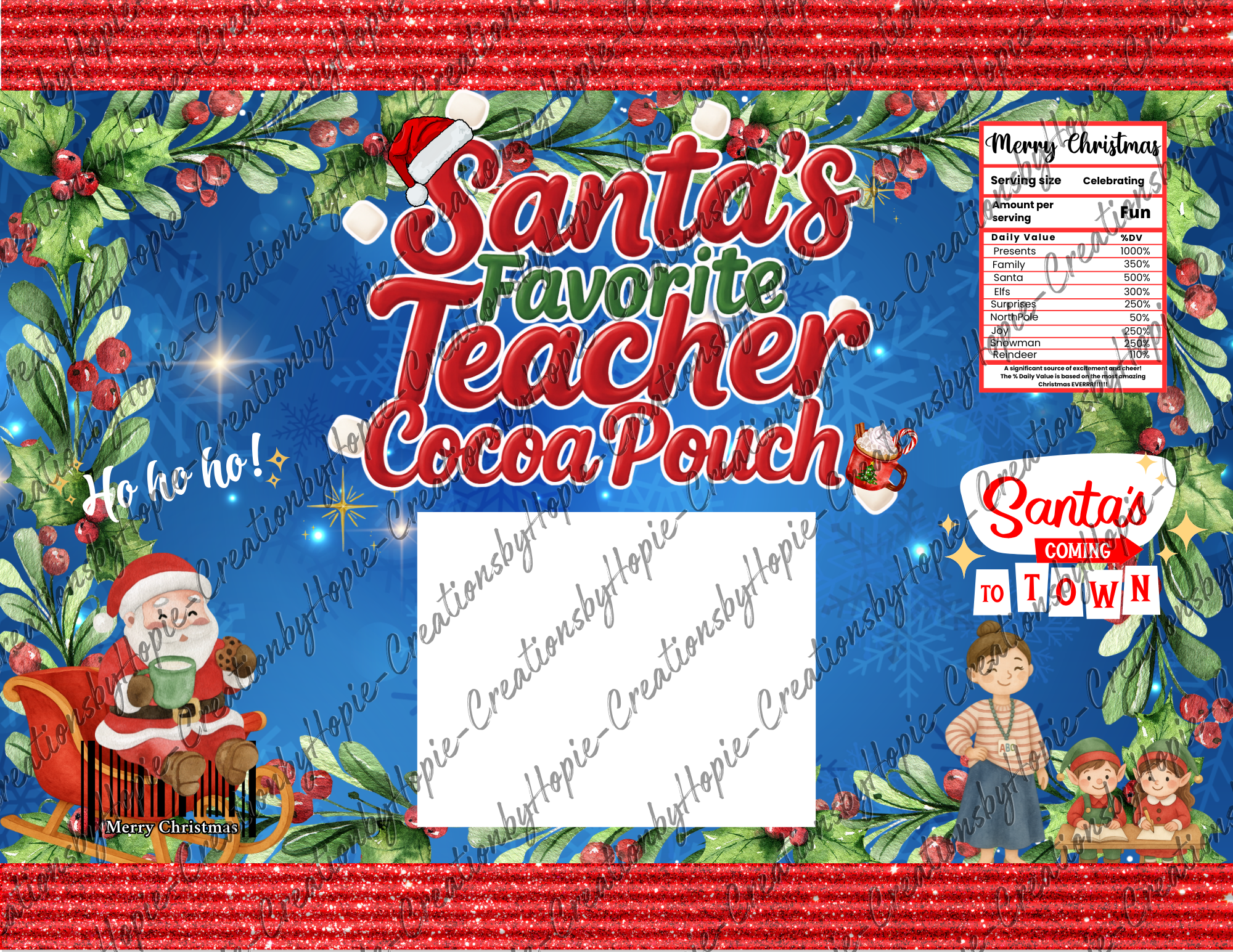 Santa's Teacher Cocoa Pouch