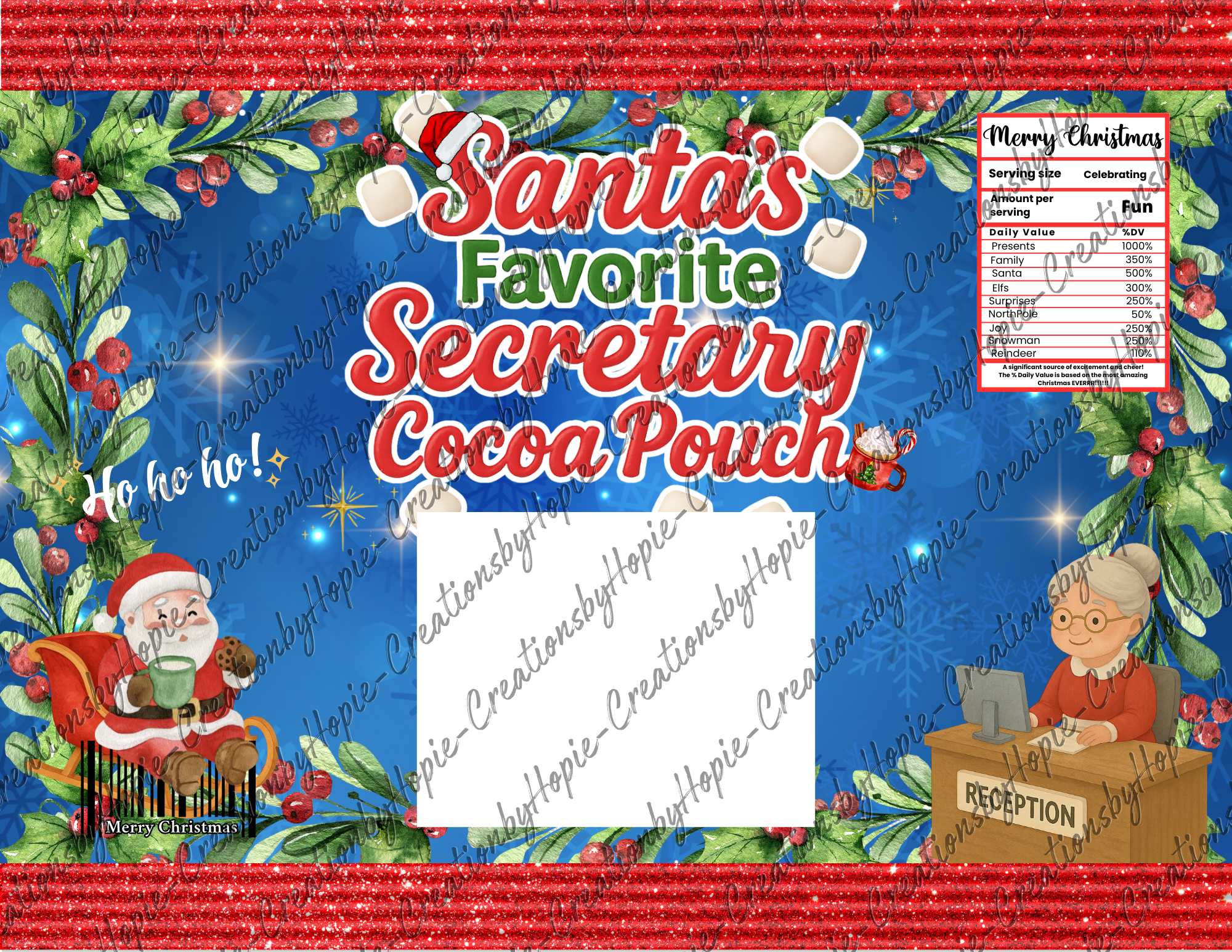 Santa's Secretary Cocoa Pouch