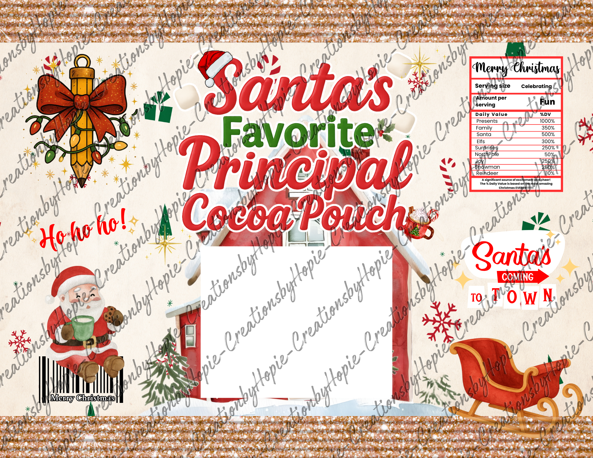 Santa's Principal Cocoa Pouch