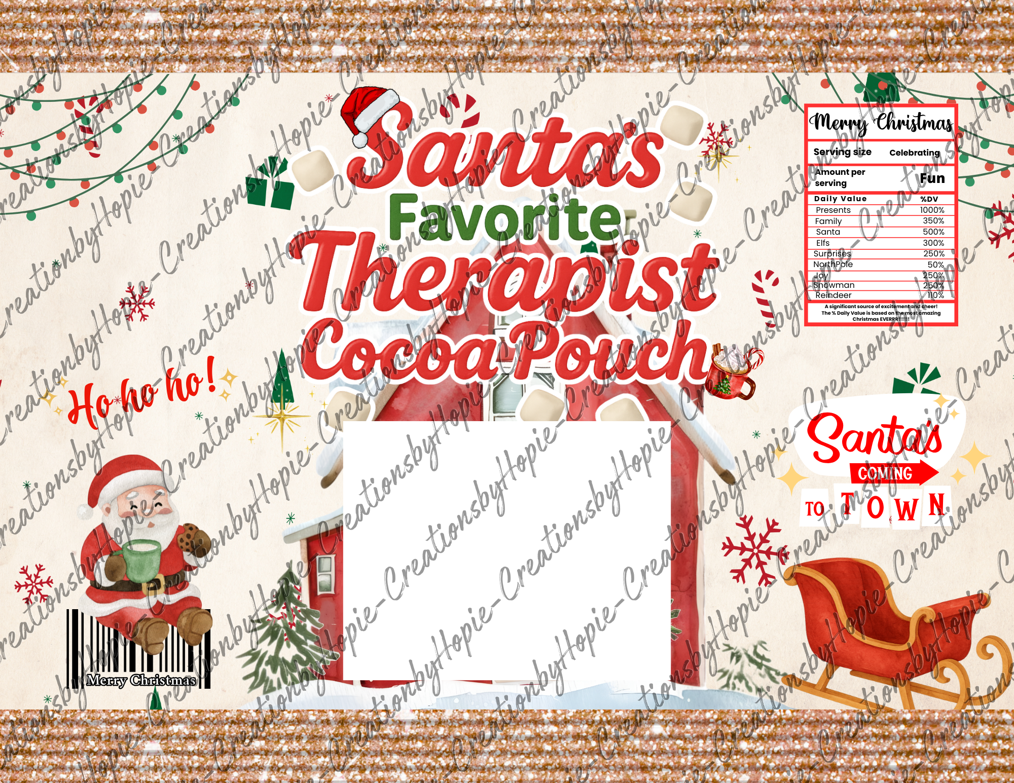 Santa's Therapist Cocoa Pouch