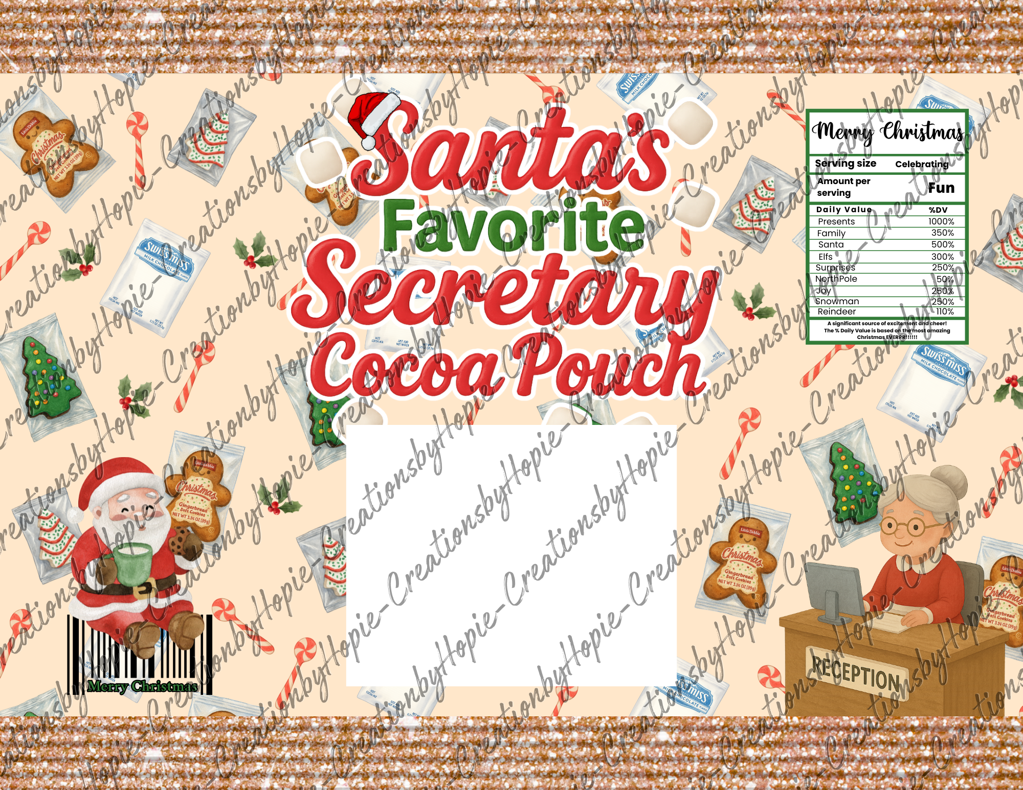 Santa's Secretary Cocoa Pouch