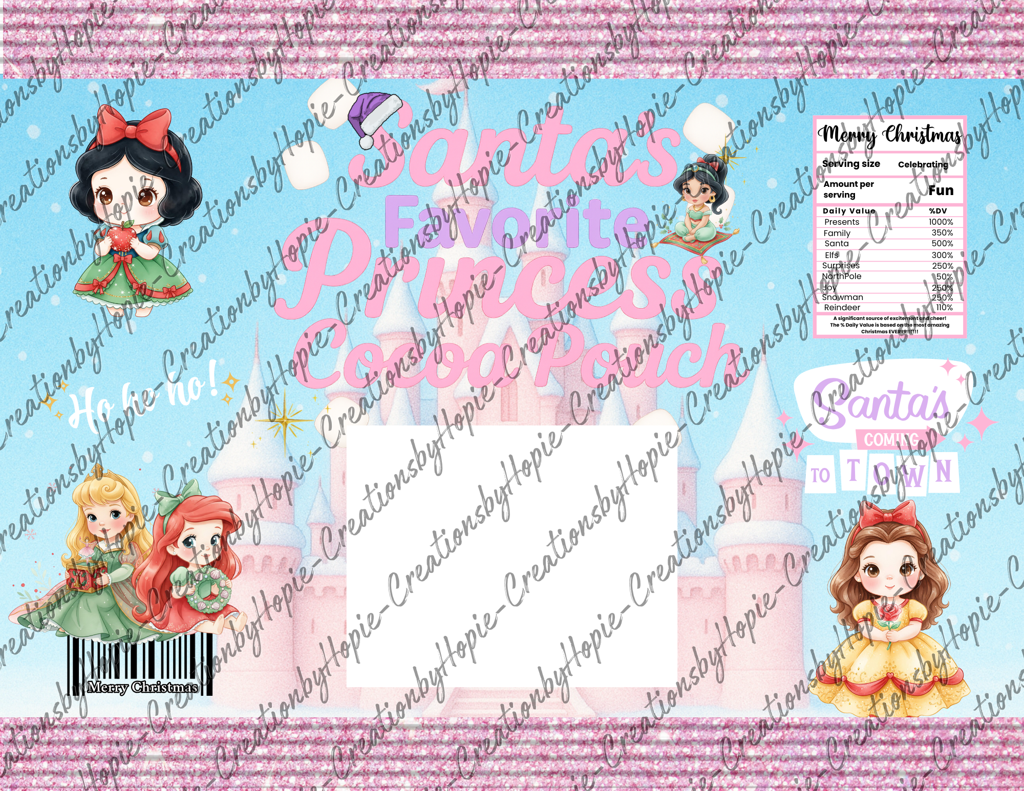 Santa's Princess Cocoa Pouch