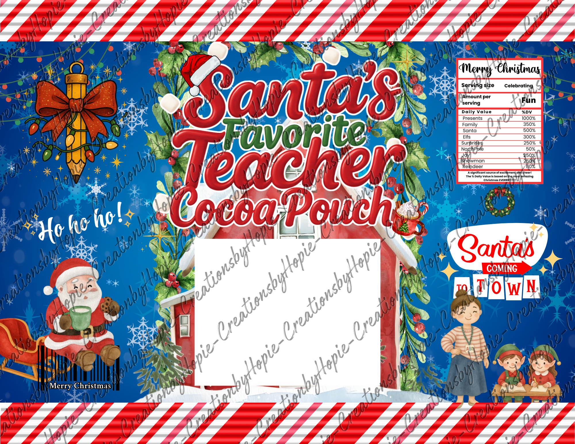 Santa's Teacher Cocoa Pouch