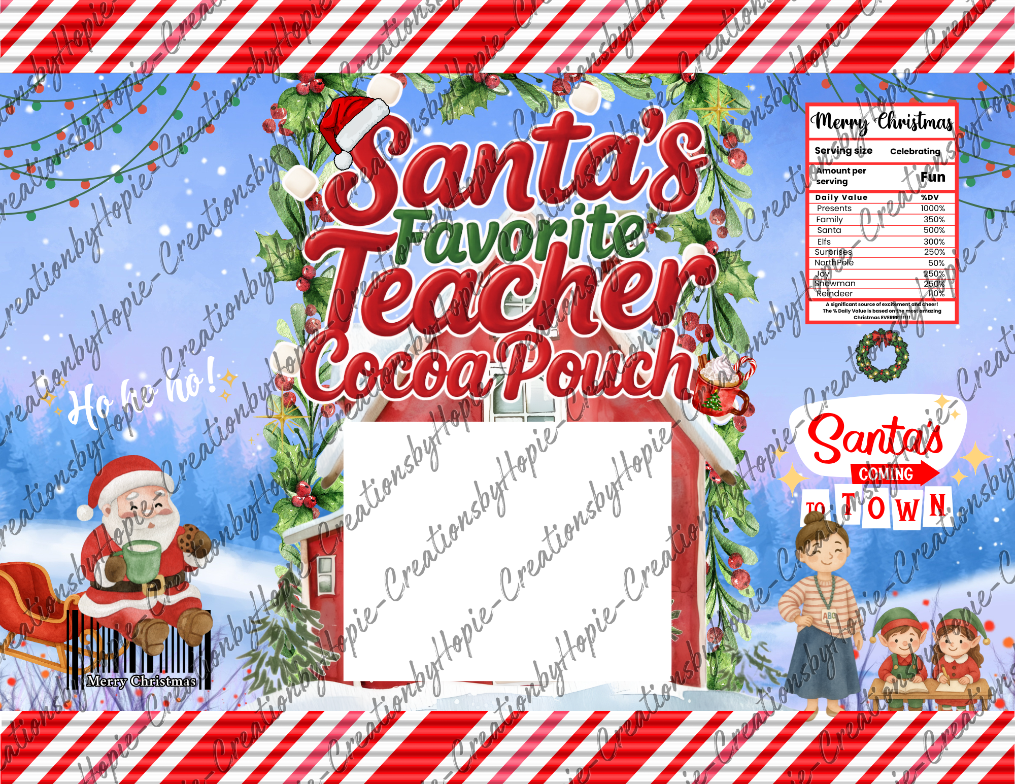 Santa's Teacher Cocoa Pouch
