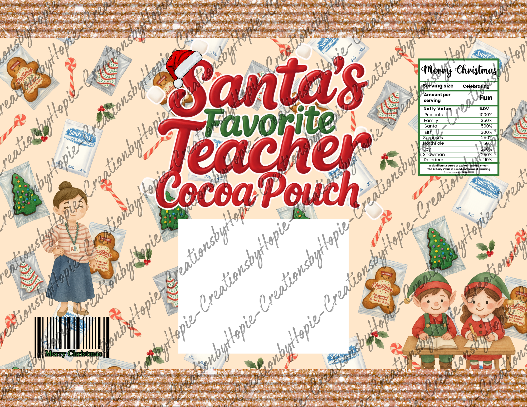 Santa's Teacher Cocoa Pouch