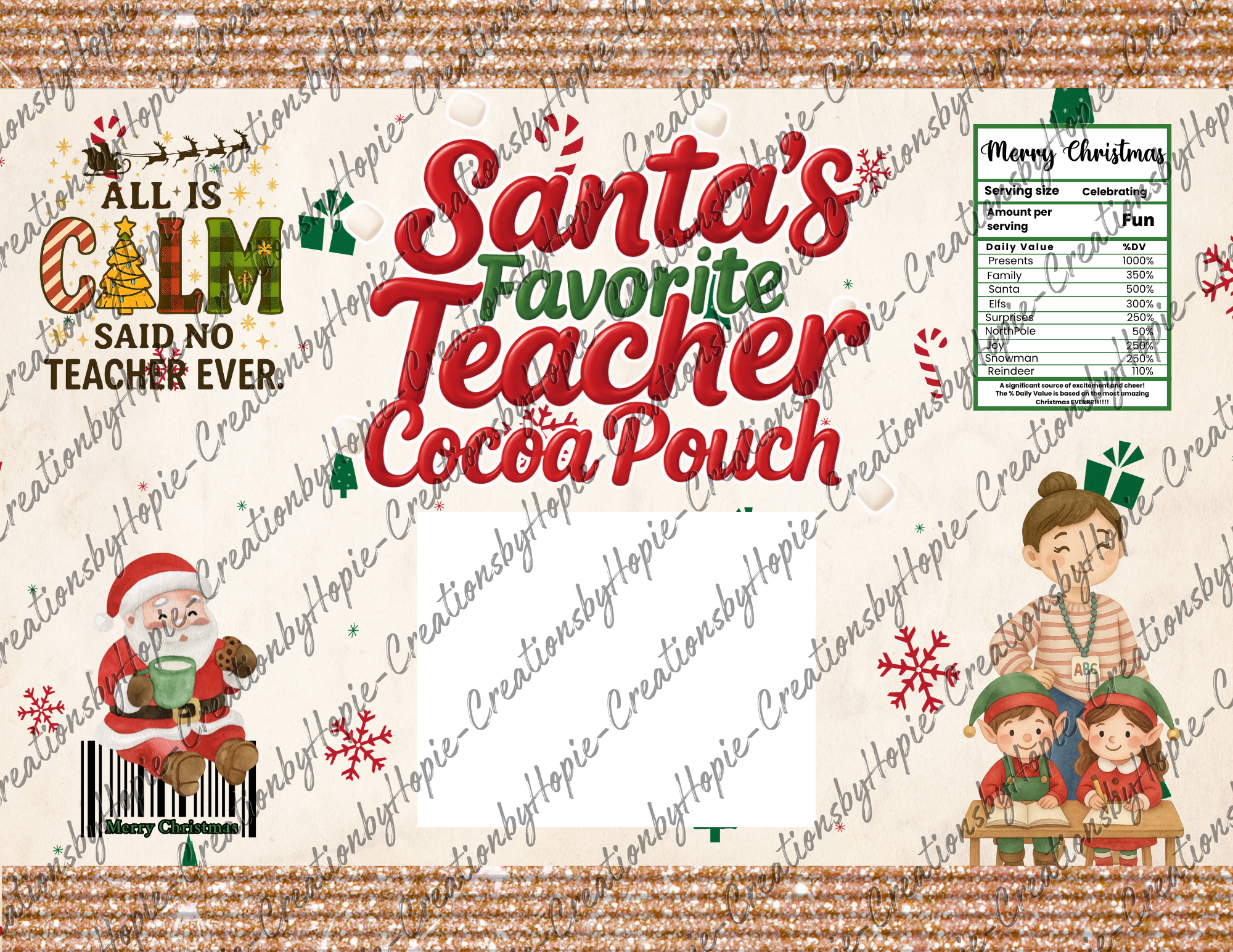 Santa's Teacher Cocoa Pouch
