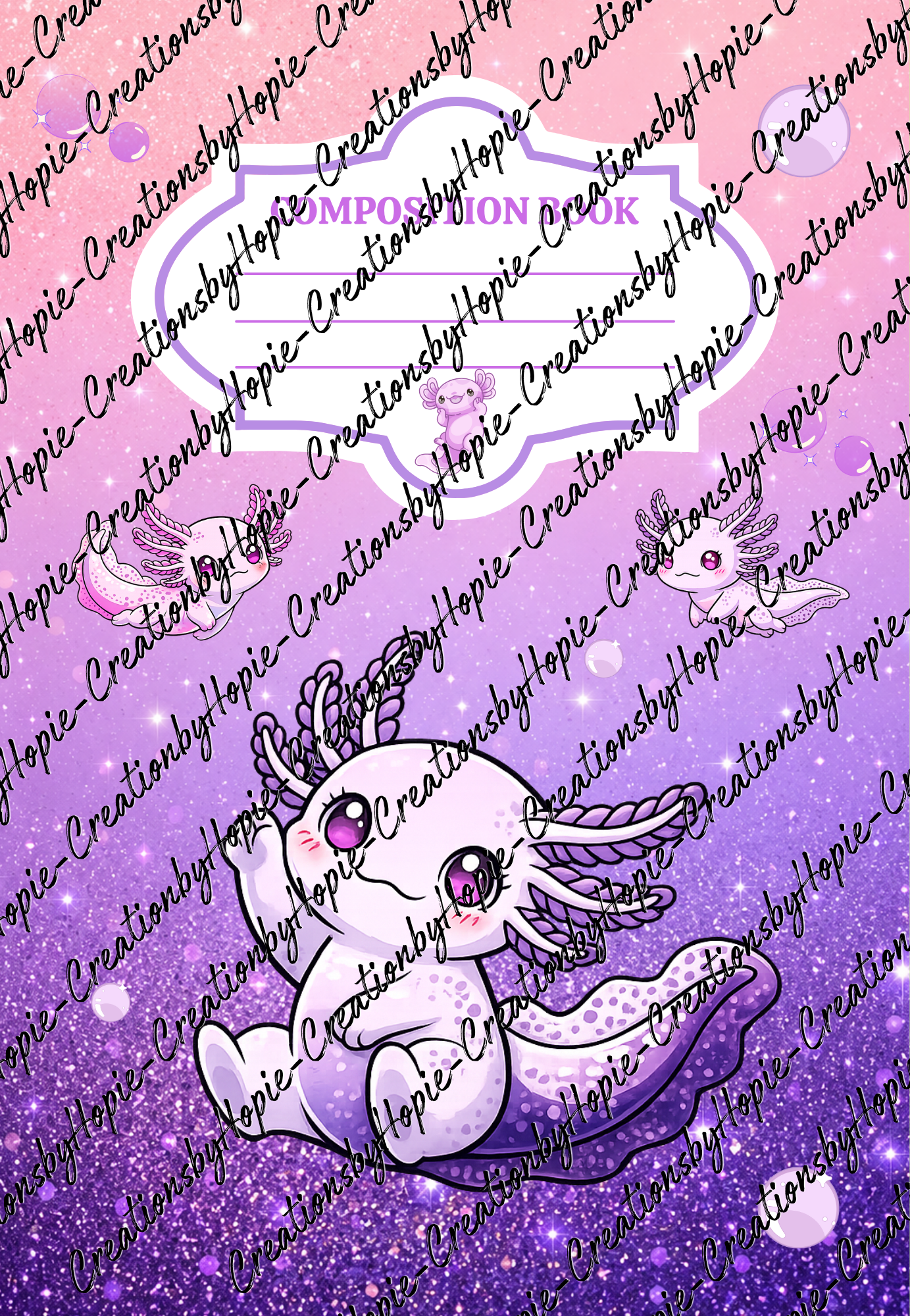 Axolotl Notebook Cover