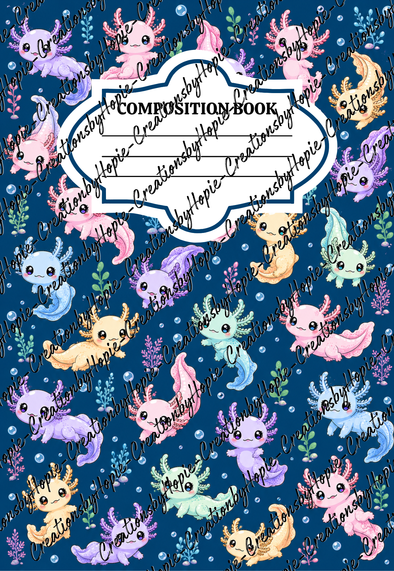 Axolotl #3 Notebook Cover