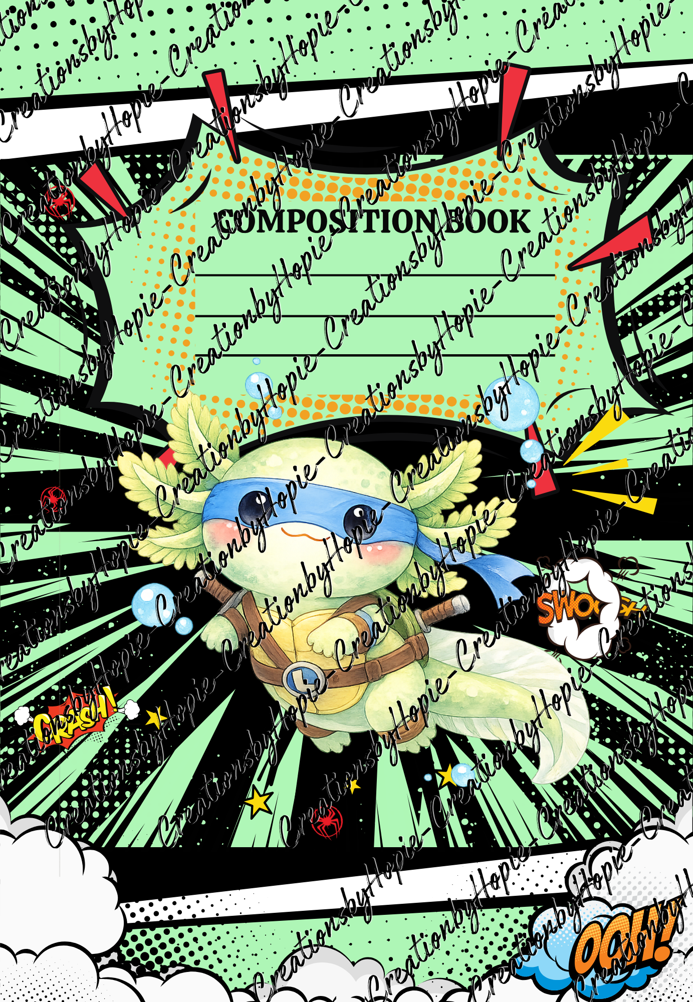 Axolotl #4 Notebook Cover