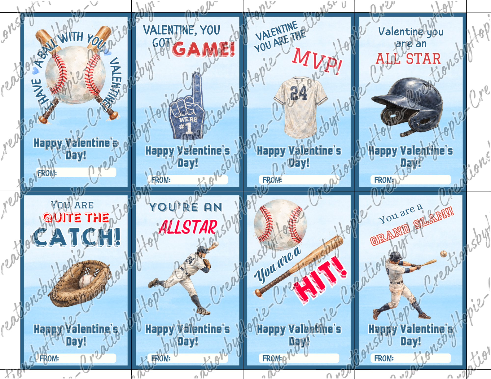 Baseball Valentines Day Cards