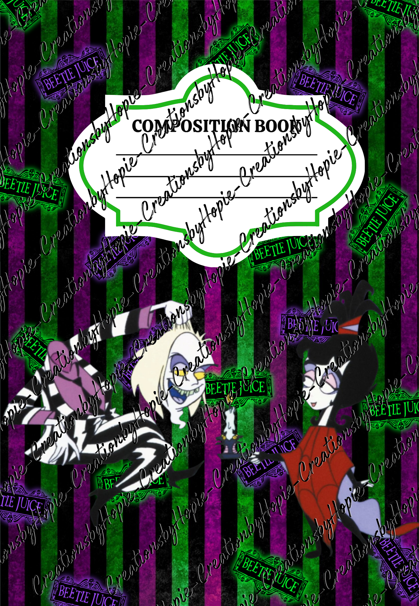 Beetle Juice Notebook Cover