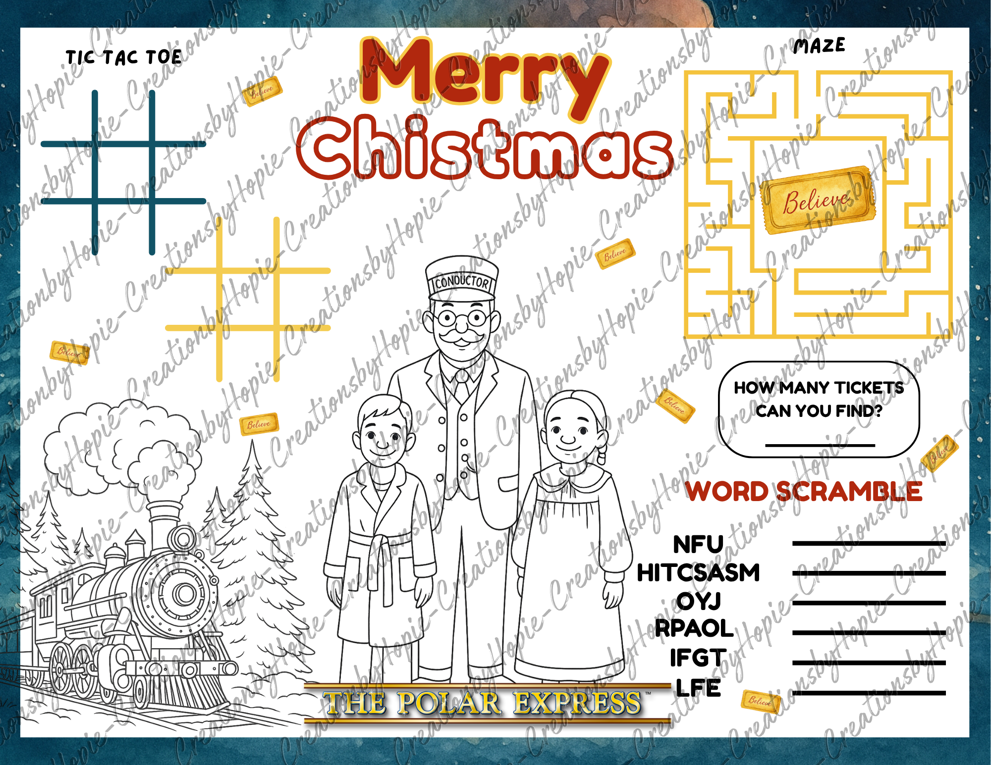 Express #2 Activity Sheet (Xmas)