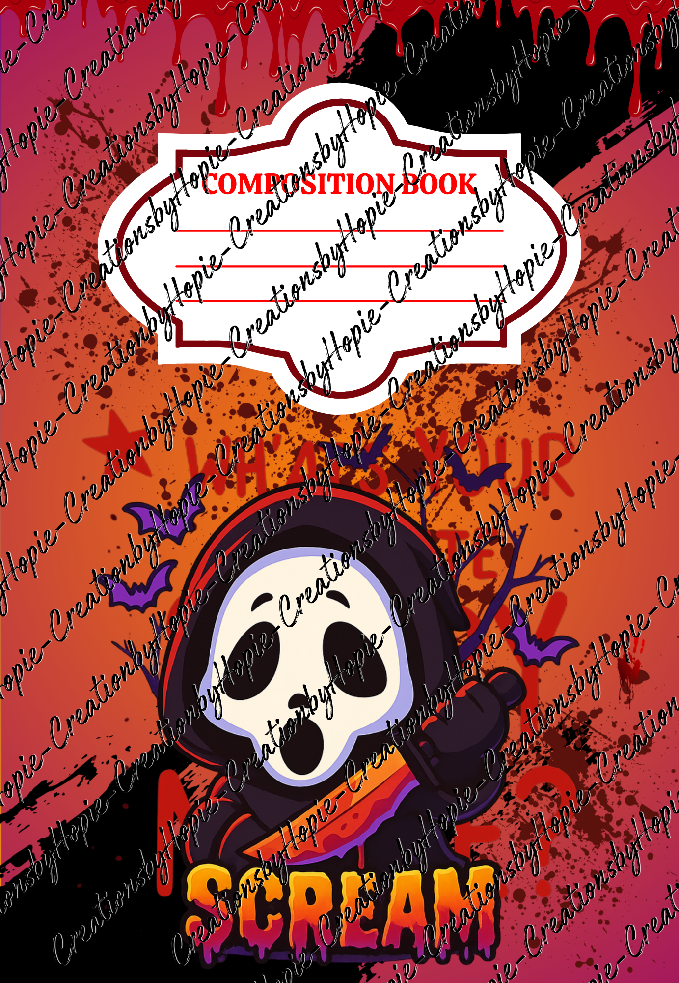 Ghost Face Notebook Cover