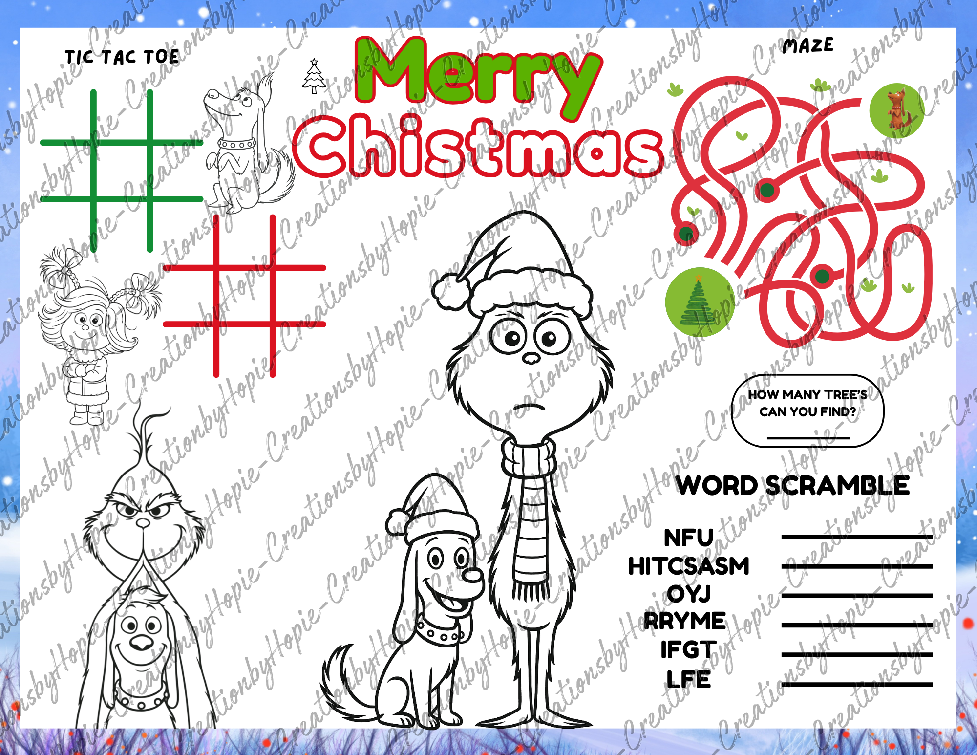 Grumpy #1 Activity Board (Xmas)