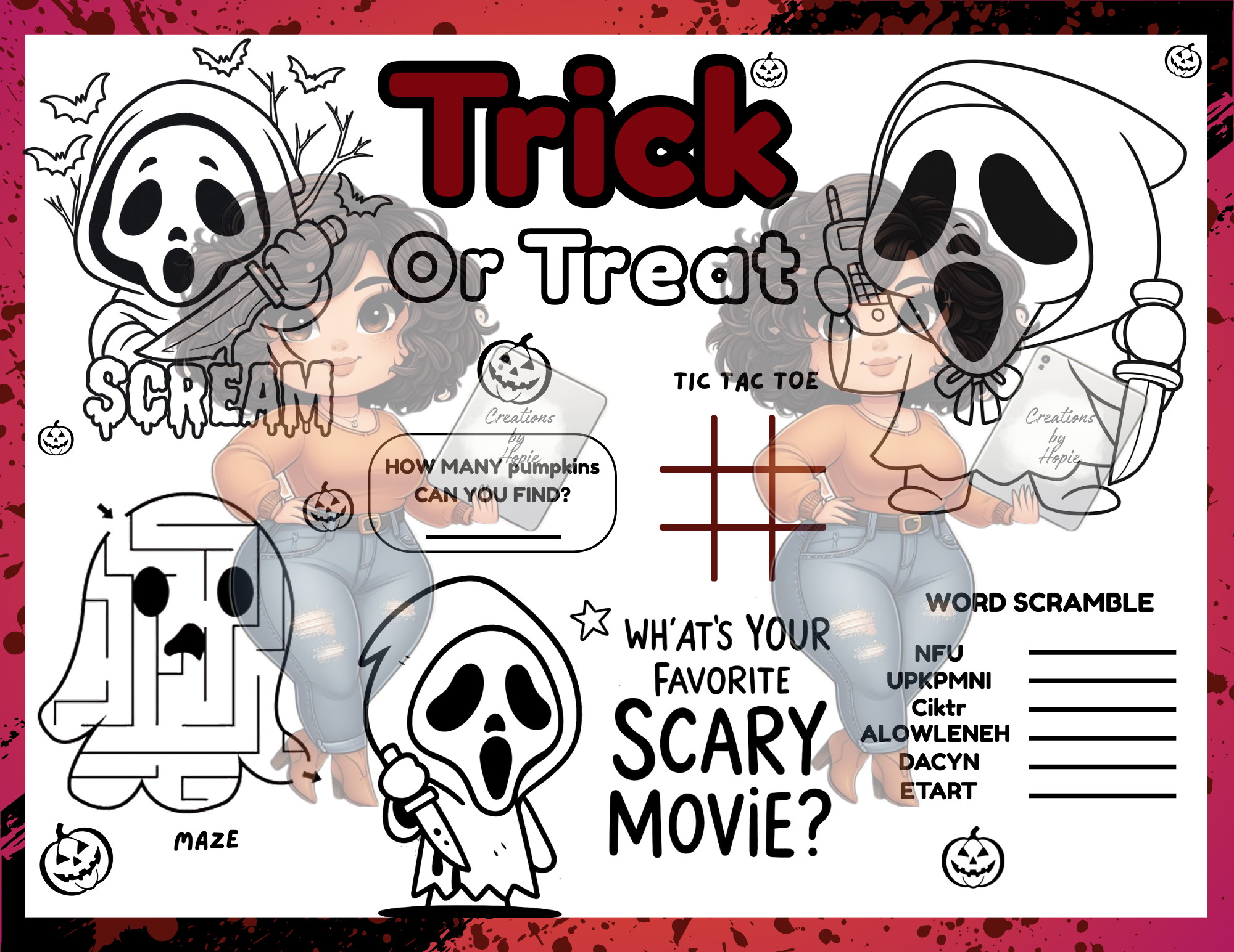 Horror #2 Activity Board