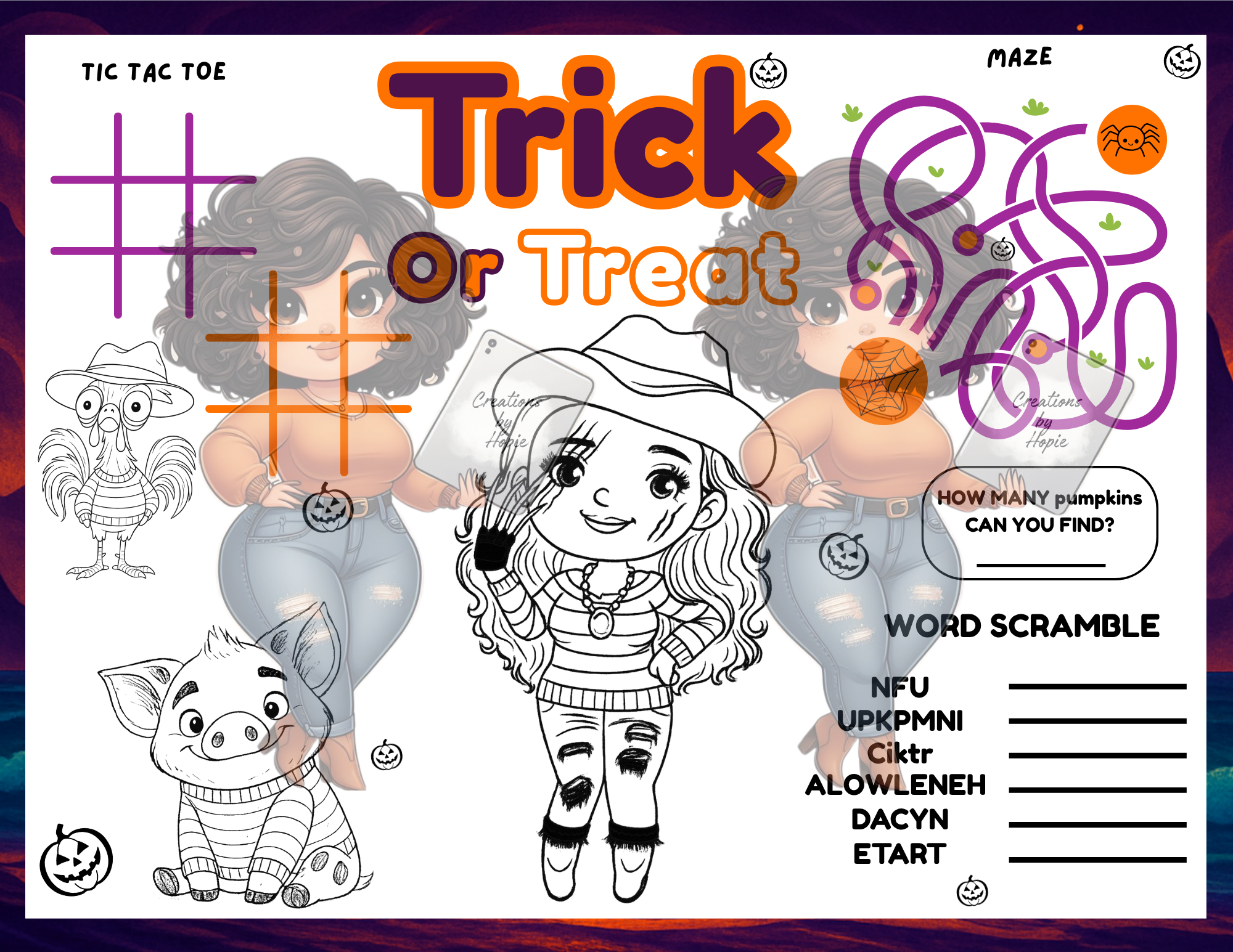 Horror Princess #3 Activity Board