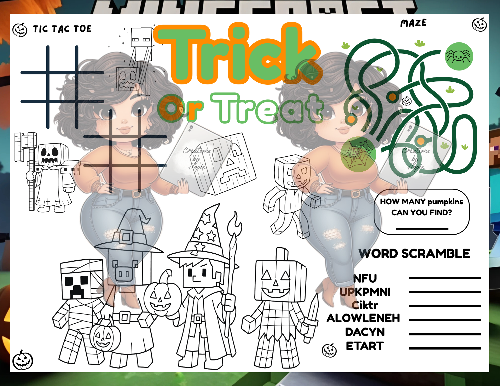 MC Halloween #1 Activity Board