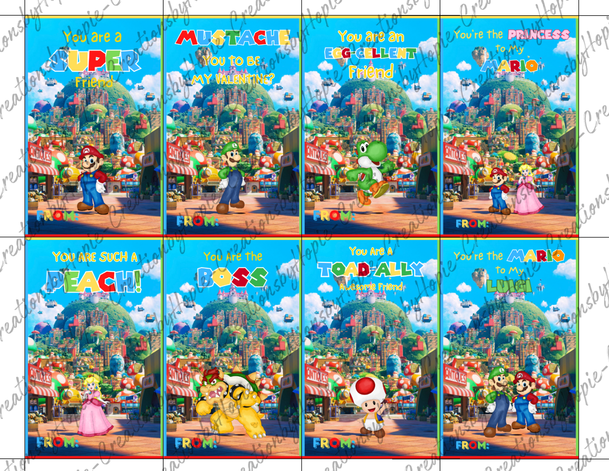 Mario Valentines Day Cards
