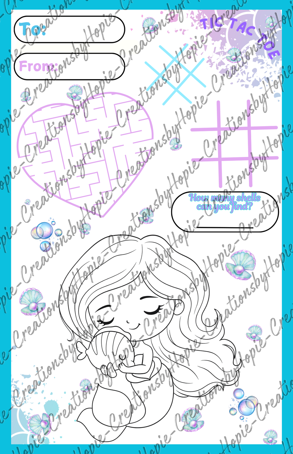 Mermaid Mini Activity Card