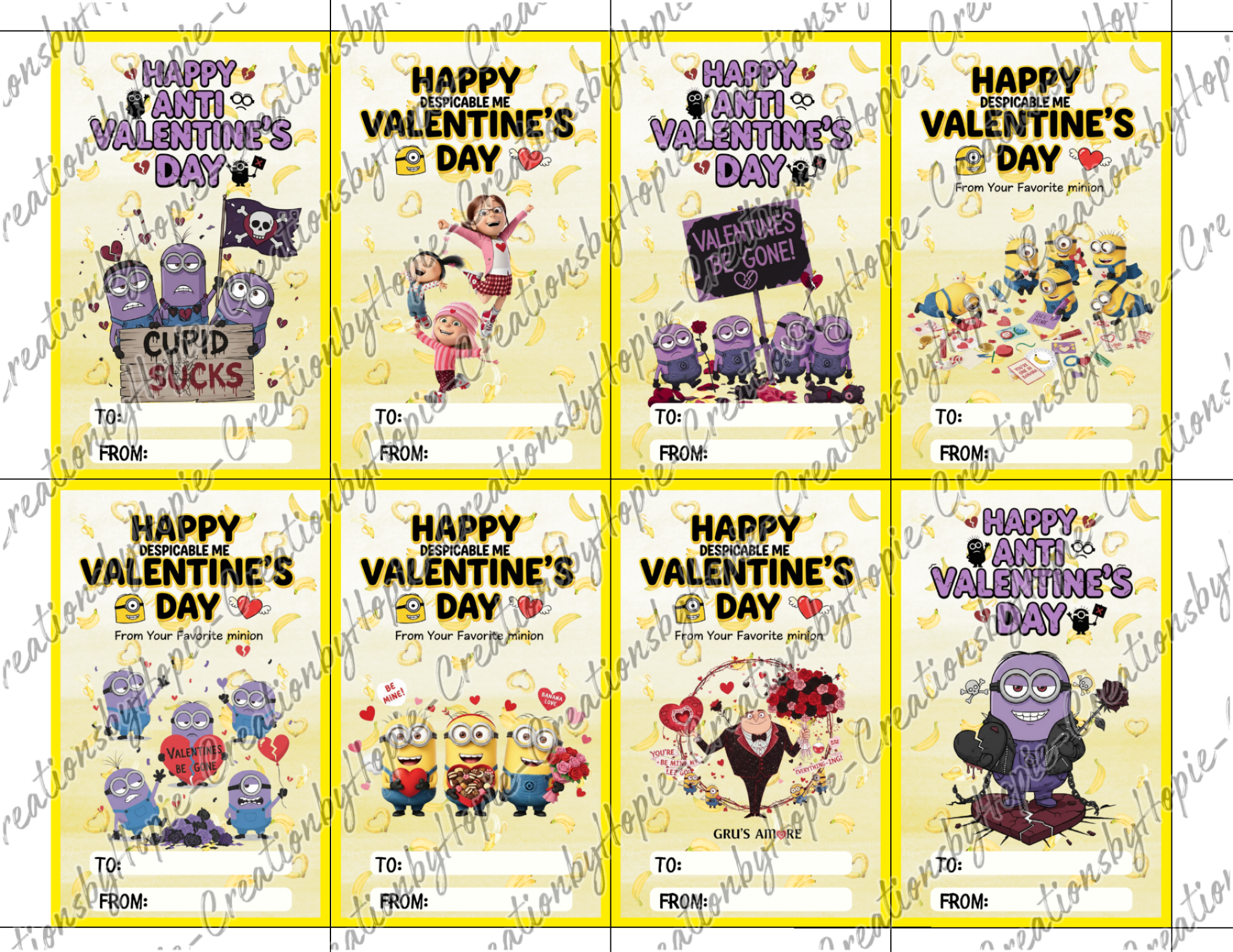 Minion Valentines Cards