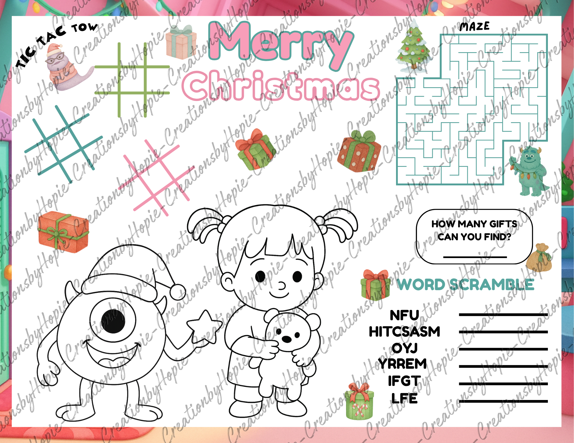 Monster #1 Activity Sheet