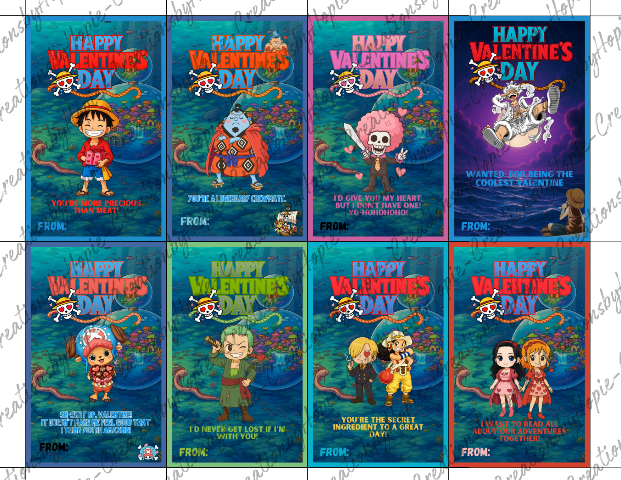 One Piece Valentines Day Cards #1