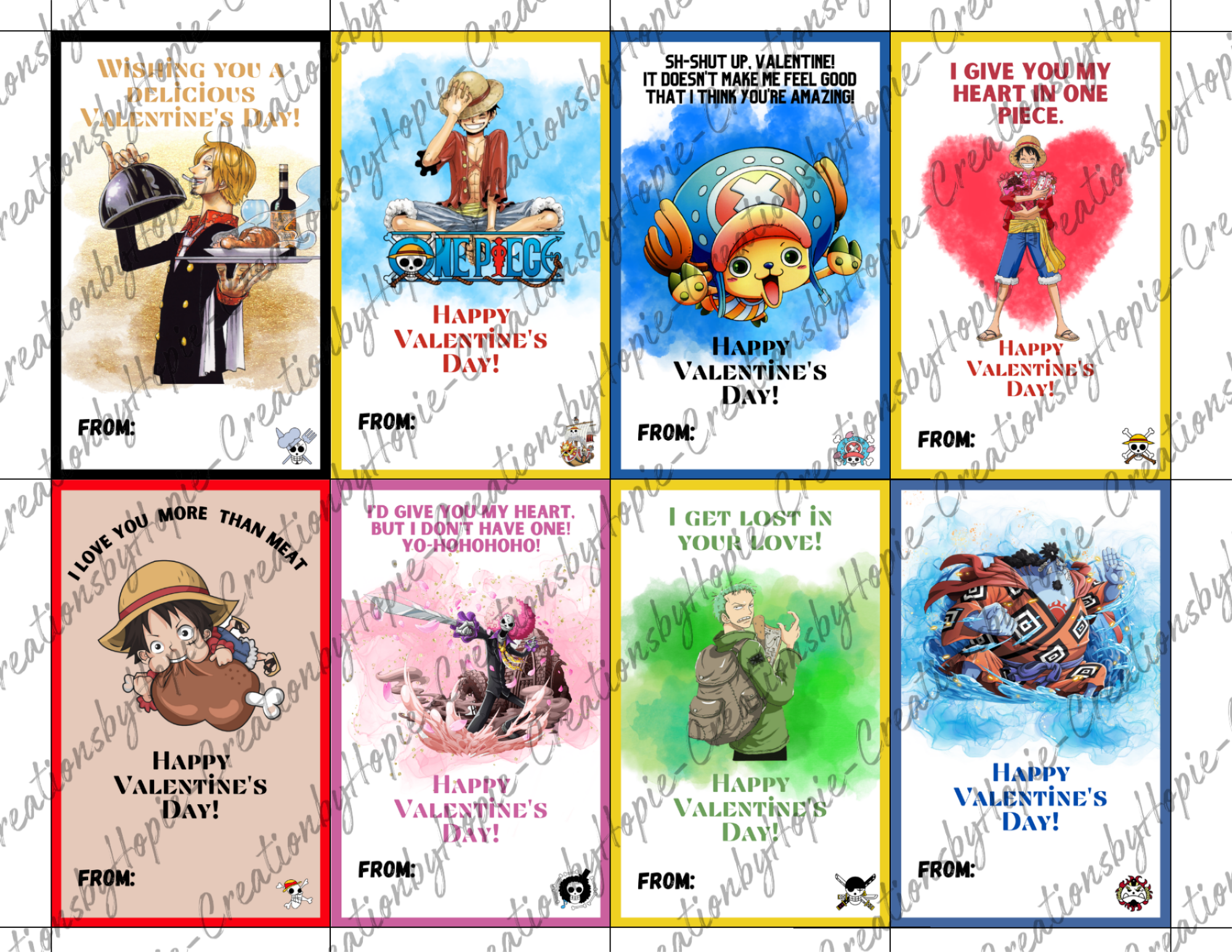 One Piece Valentines Day Cards #2