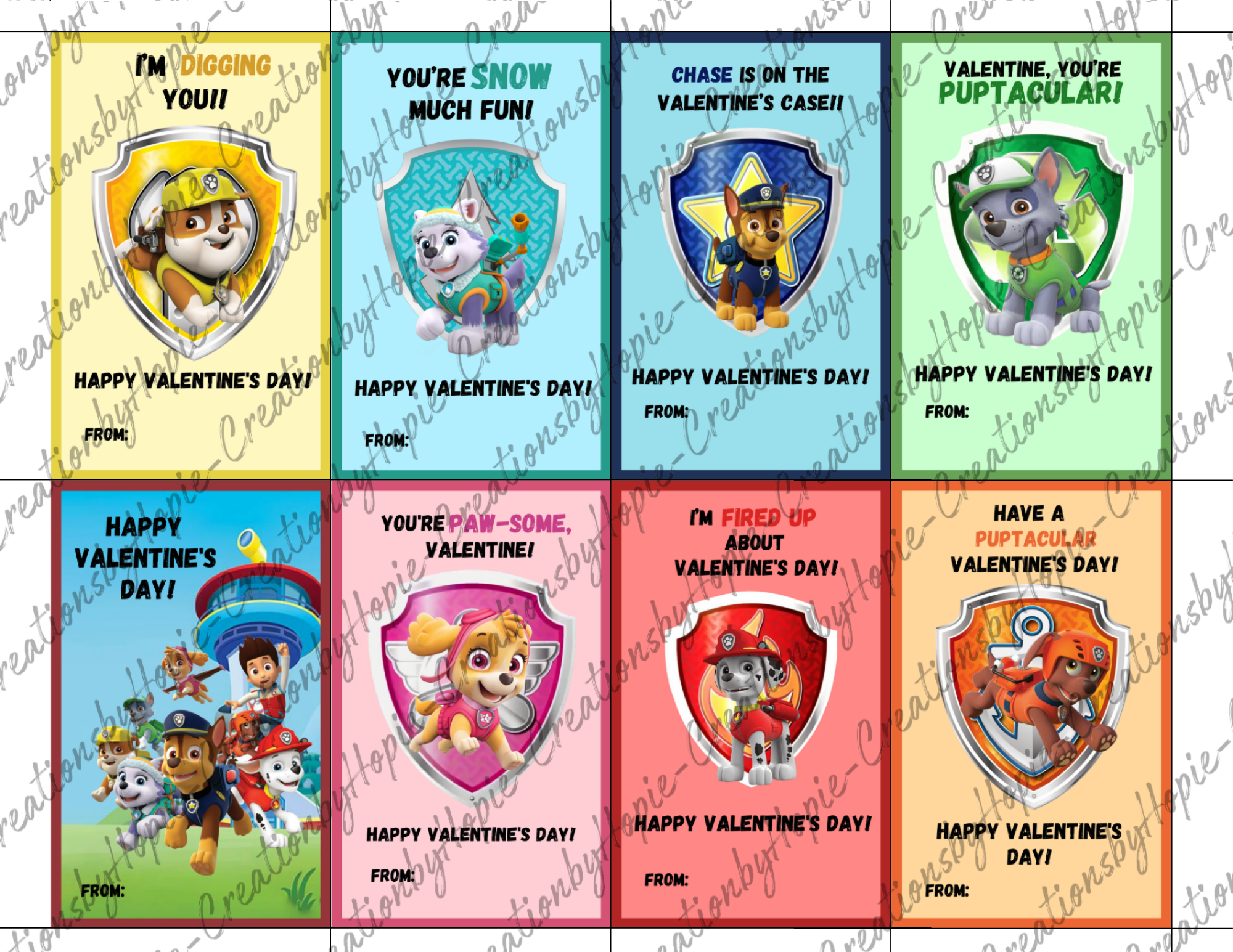 Patrol Valentines Day Cards