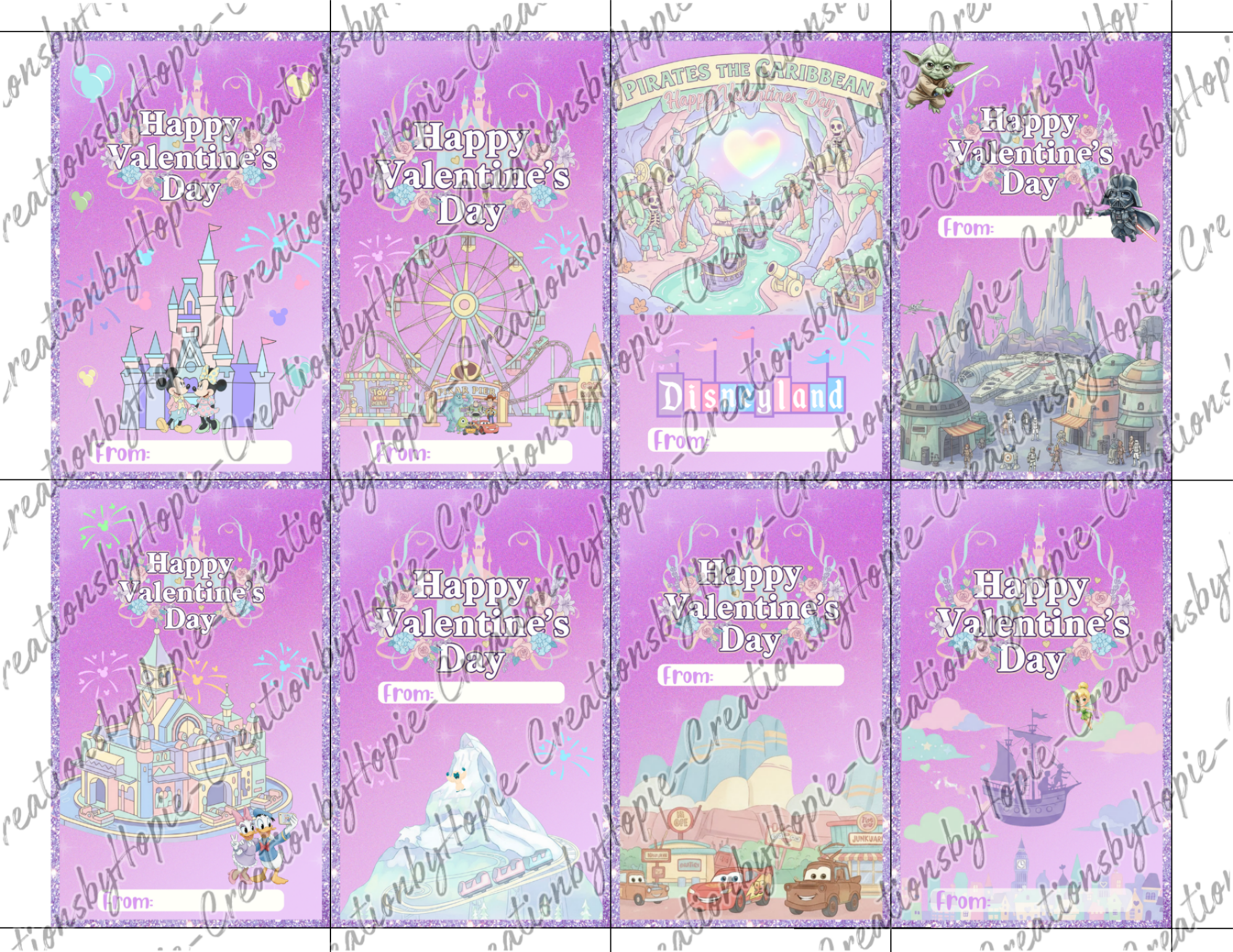 Pink Princess #1 Valentines Day Cards