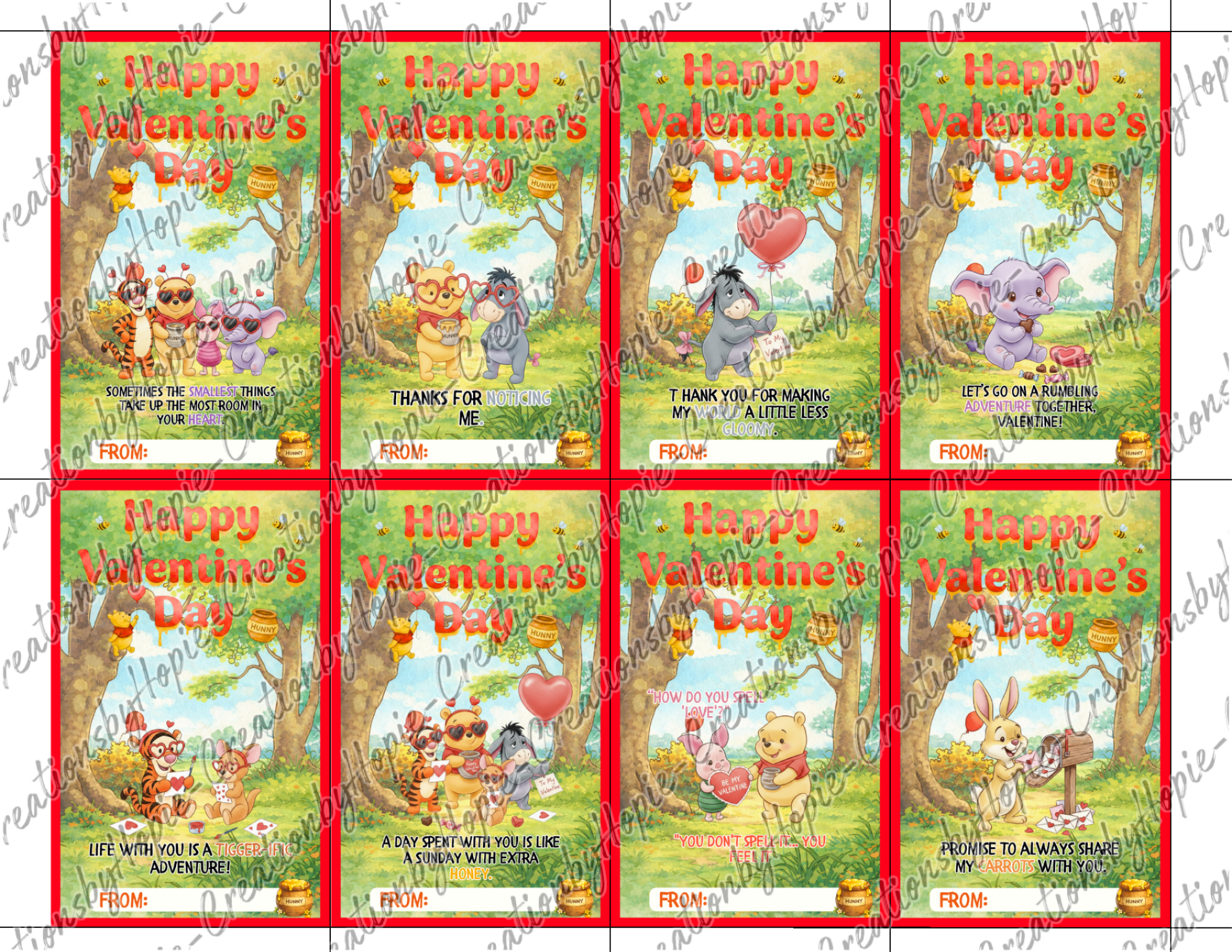 Pooh Valentines Day Cards