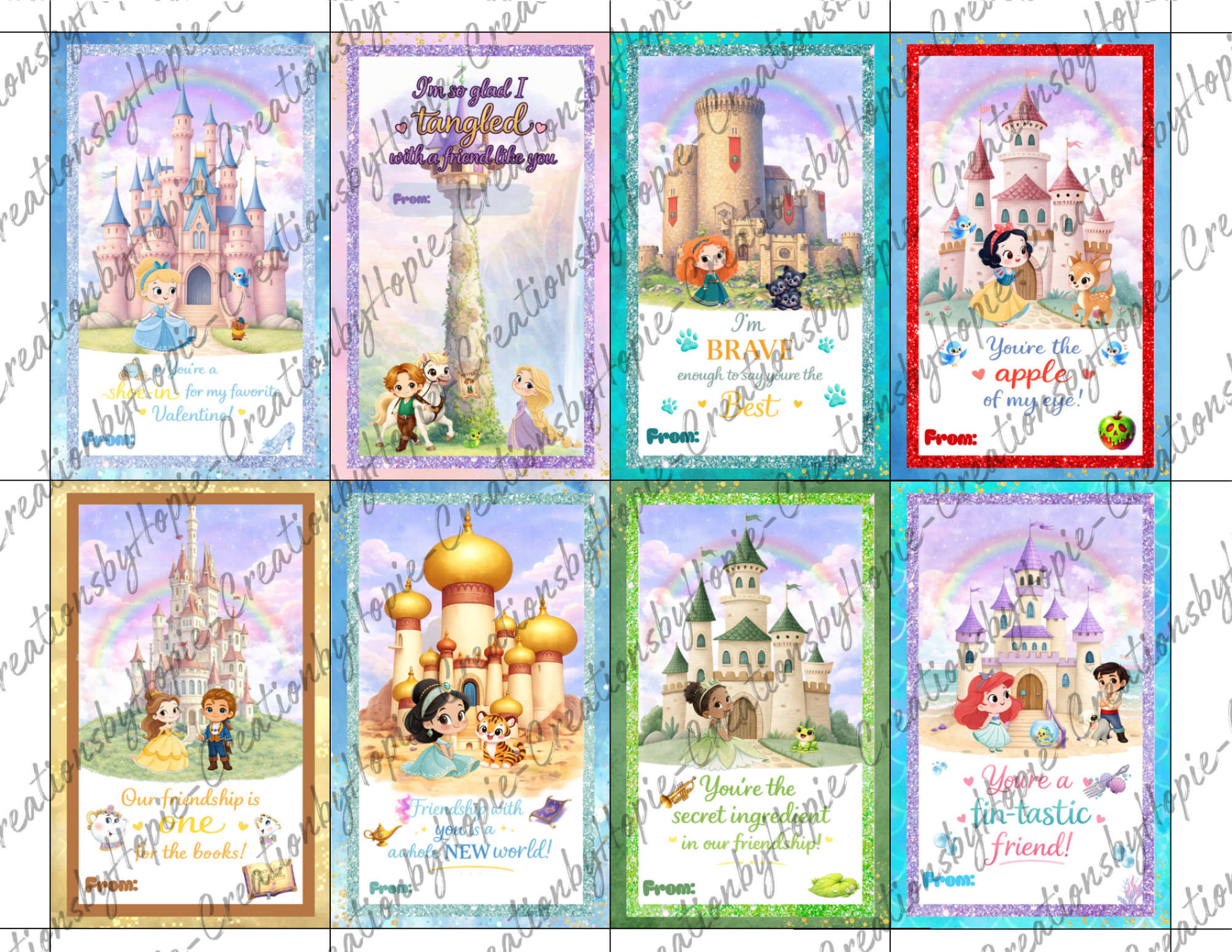 Princess Valentines Day Cards #1