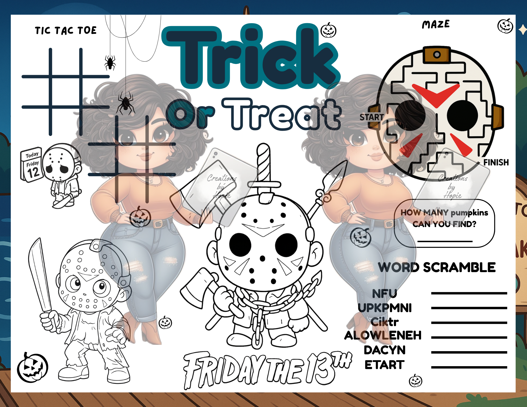 Scary # 3 Activity Board