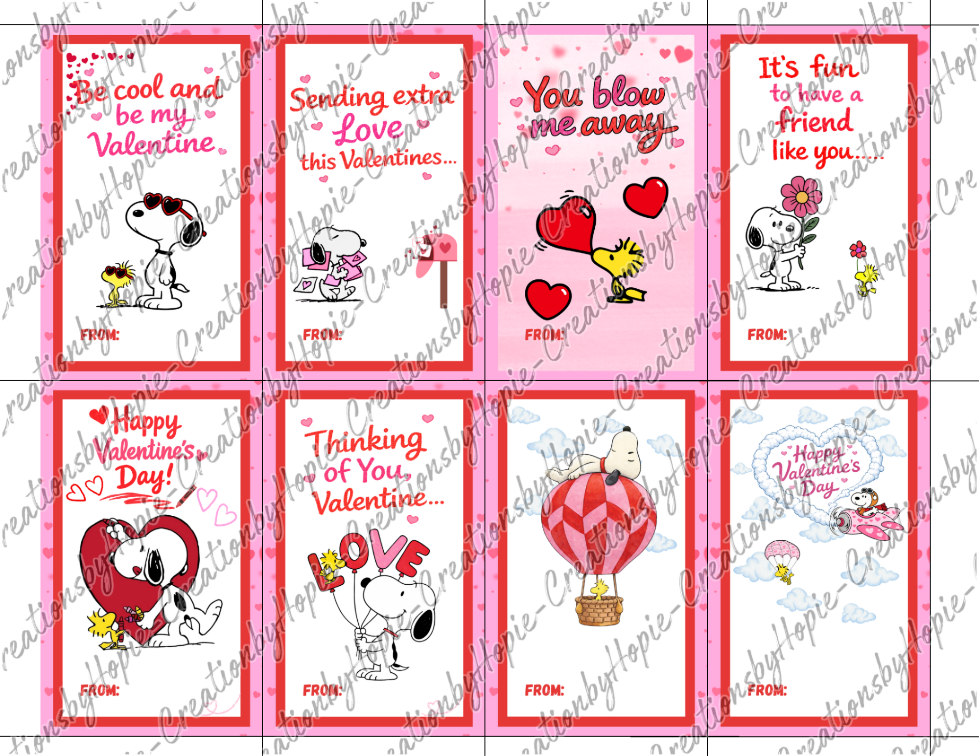 Snoopy Valentines Day Cards