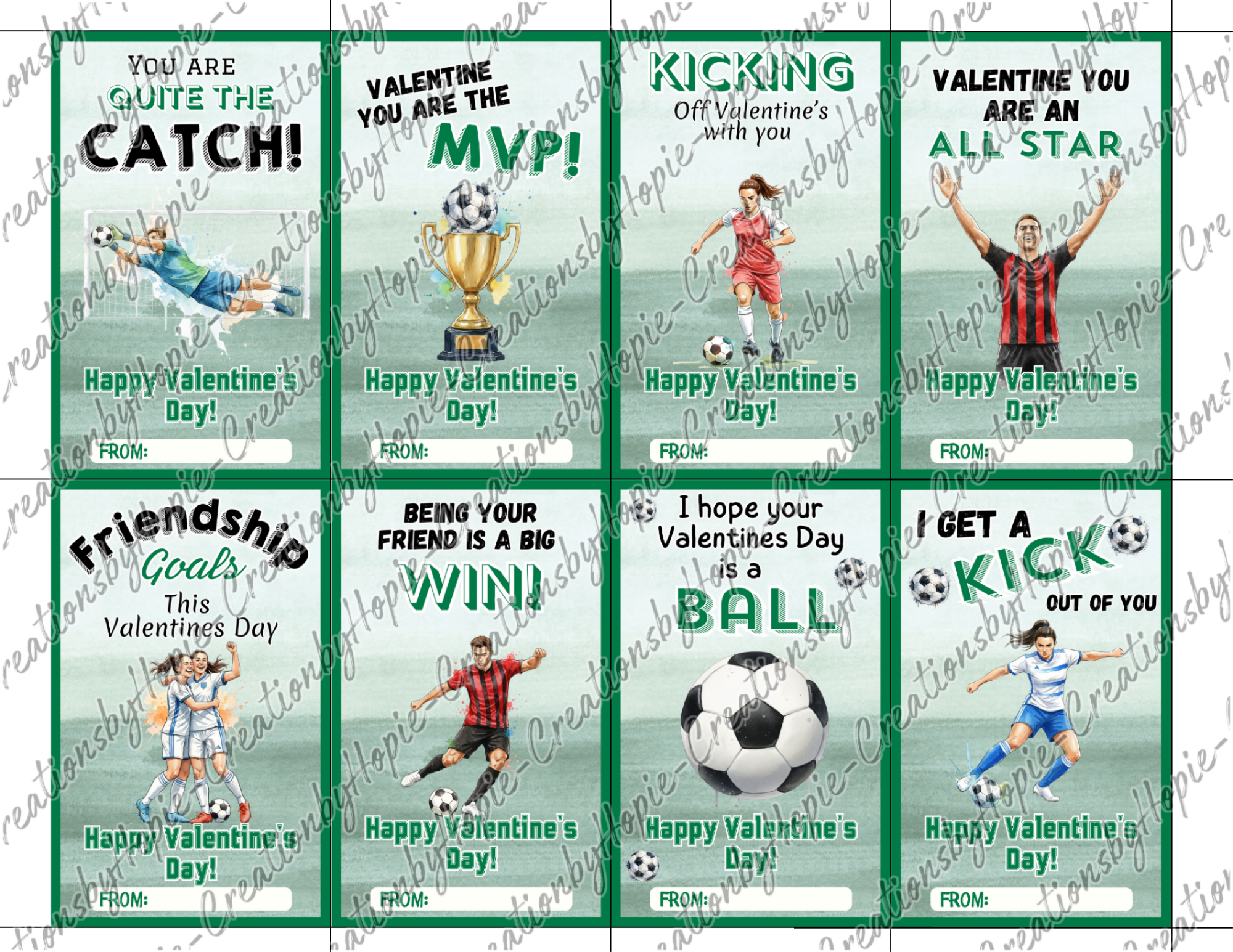 Soccer Valentines Day Cards
