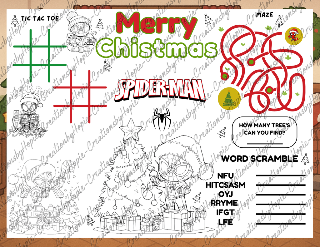 Spider #1 Activity Board (Xmas)