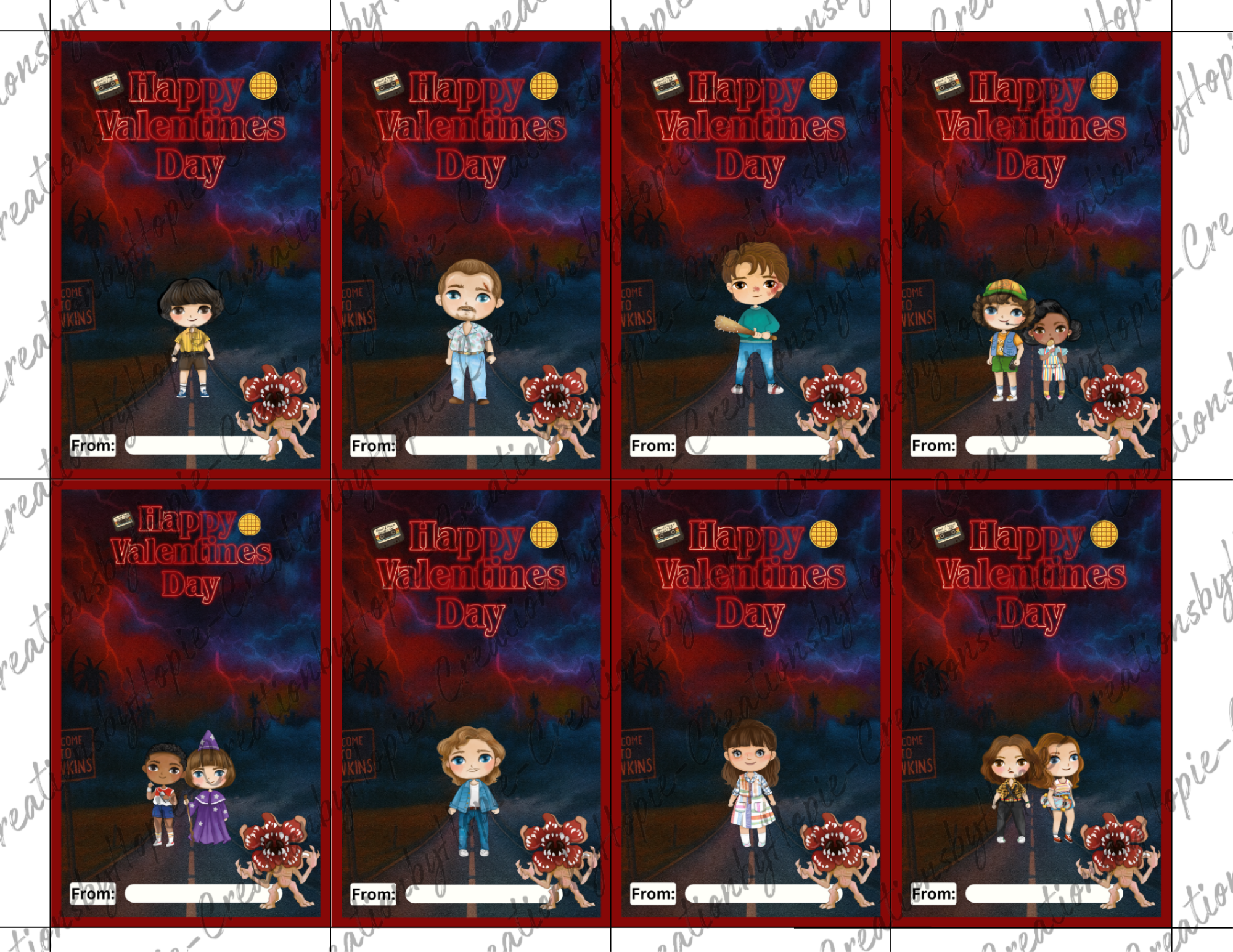 Stranger Valentines Day Cards